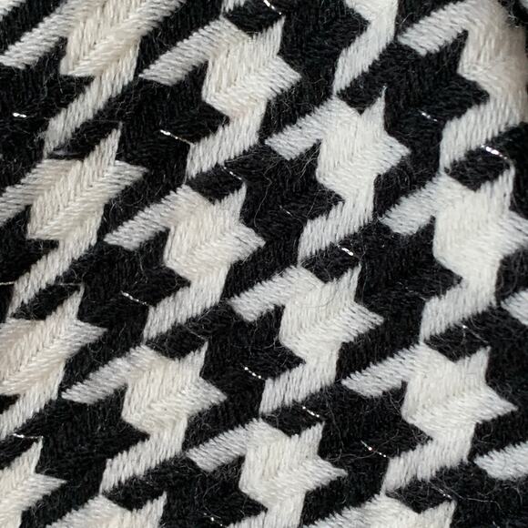 Moka Sport Black and White Houndstooth Blazer Jacket Rhinestone Fringe Size M - Picture 8 of 16